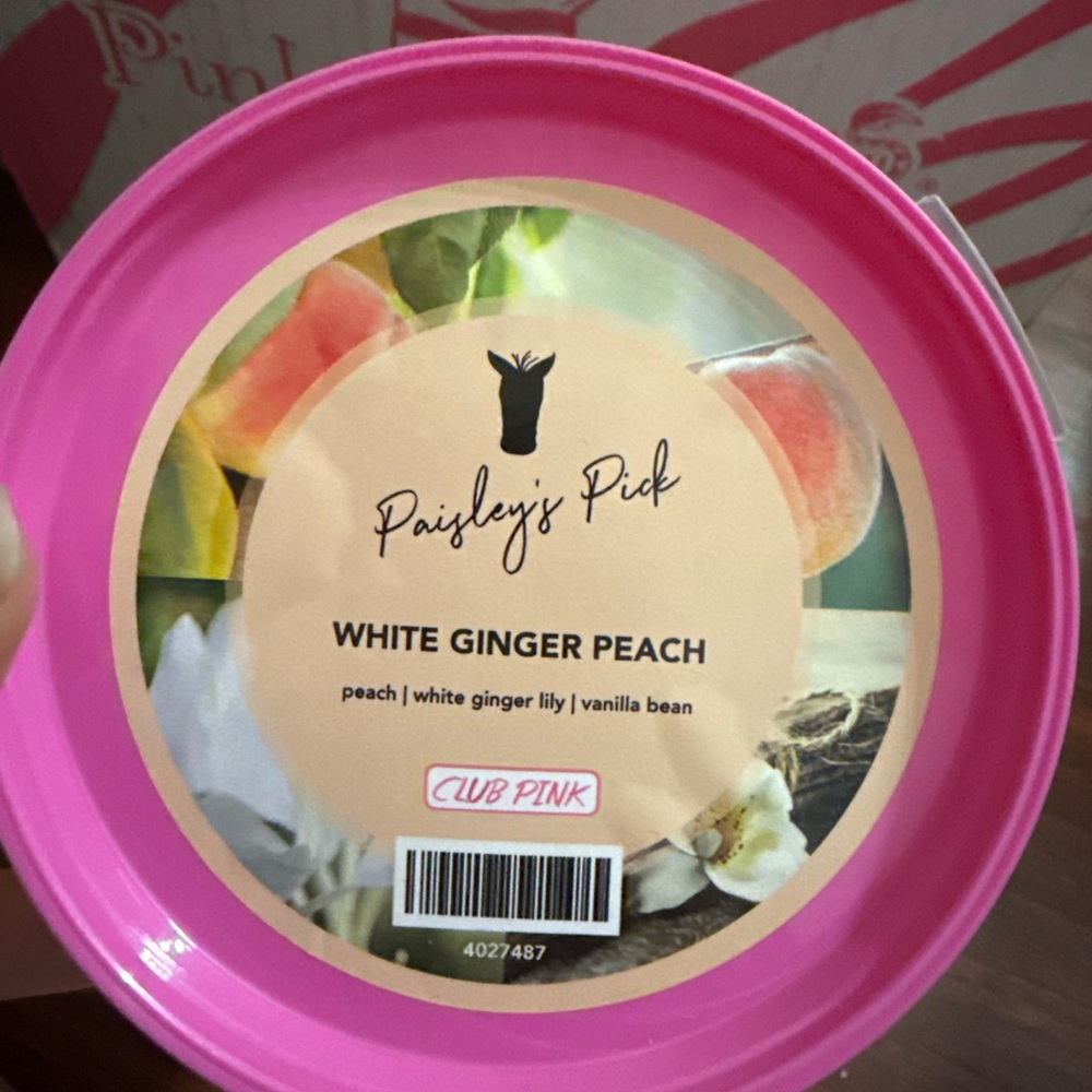 Club Pink White Ginger Peach Candle